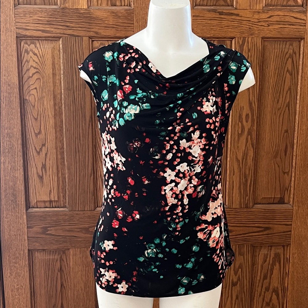 NWT Worthington cap sleeve stretchy cowl neck jersey M